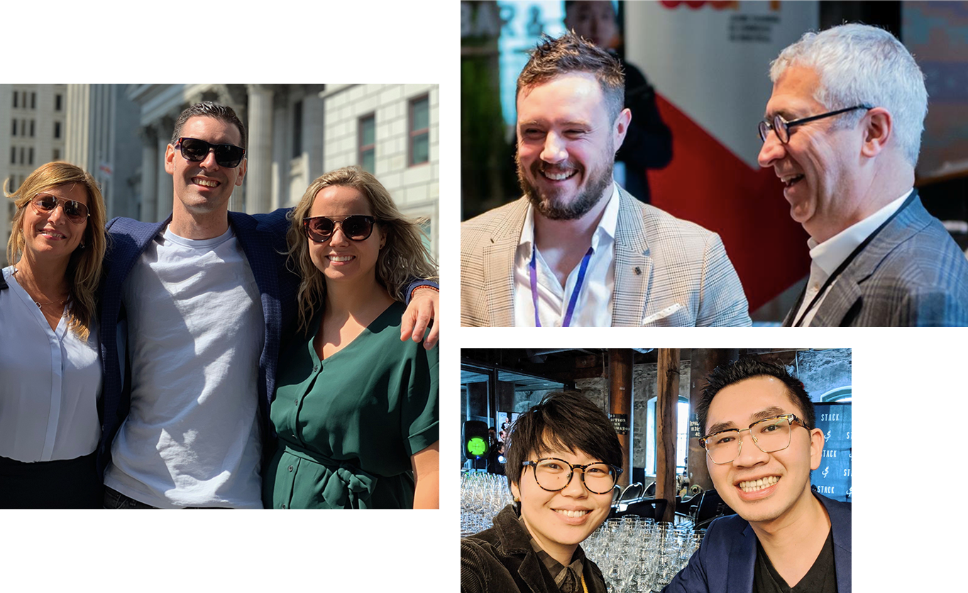 Mosaic with 3 photos of the Sourcinc team